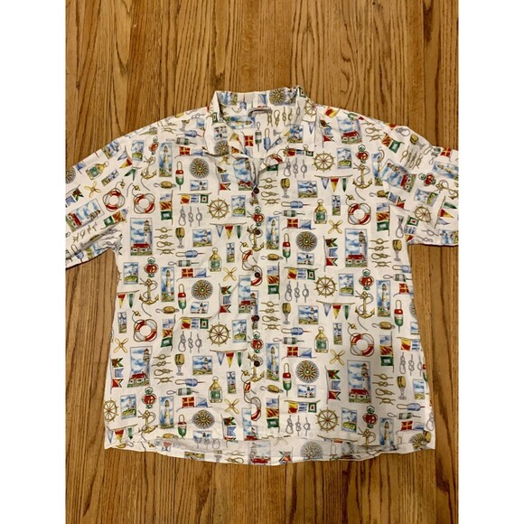 Pacific Legend Hawaii Short Sleeve Button Shirt Lighthouse Nautical 3XL VTG Sail - Picture 4 of 12